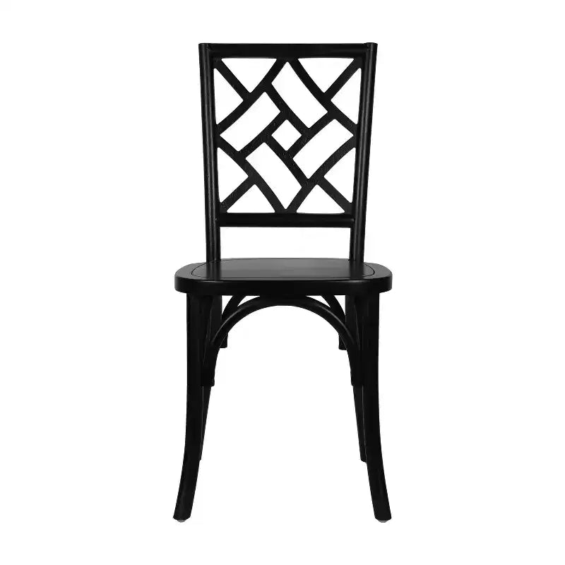 Silla de comedor de madera maciza negra/nogal americano/blanca, apilable, para 1 persona