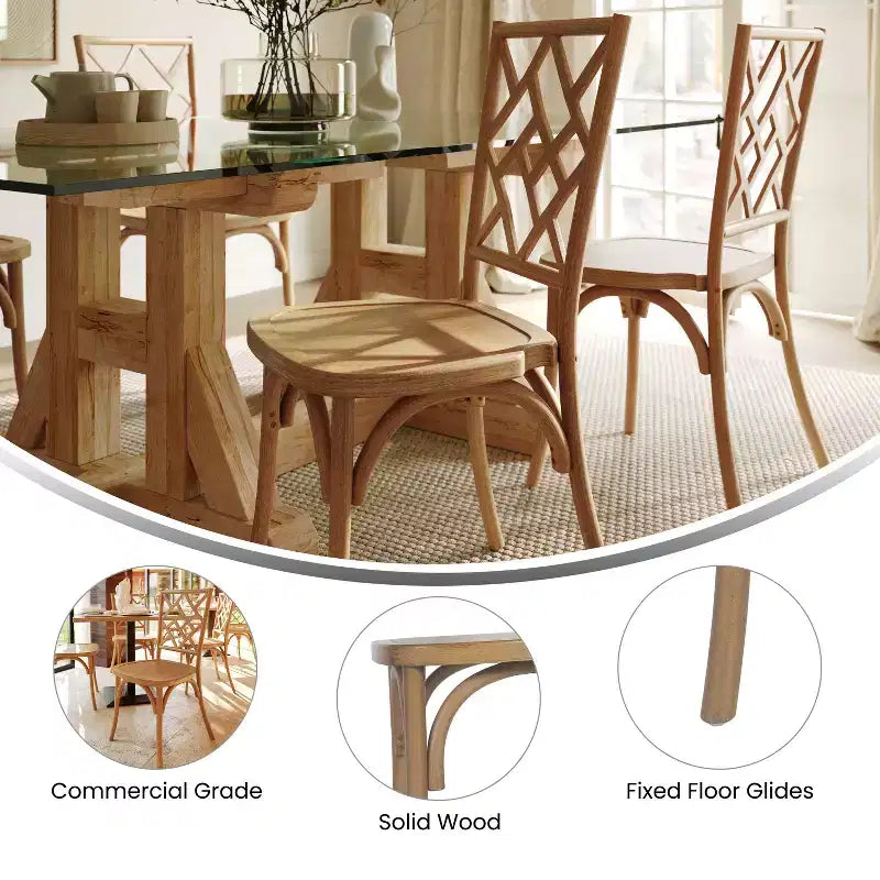Silla de comedor de madera maciza negra/nogal americano/blanca, apilable, para 1 persona