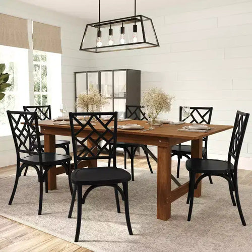 Silla de comedor de madera maciza negra/nogal americano/blanca, apilable, para 1 persona