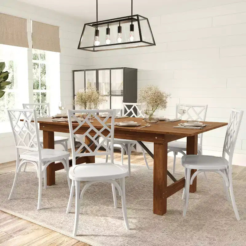 Silla de comedor de madera maciza negra/nogal americano/blanca, apilable, para 1 persona