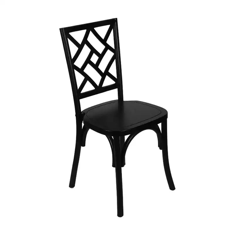 Silla de comedor de madera maciza negra/nogal americano/blanca, apilable, para 1 persona