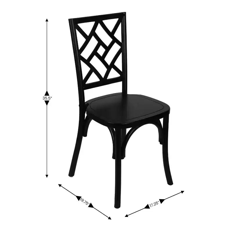Silla de comedor de madera maciza negra/nogal americano/blanca, apilable, para 1 persona