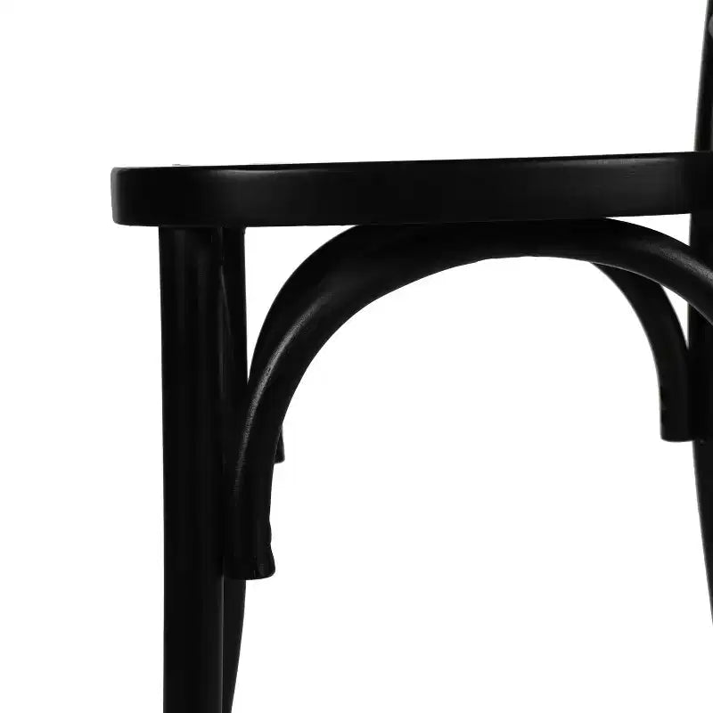 Silla de comedor de madera maciza negra/nogal americano/blanca, apilable, para 1 persona