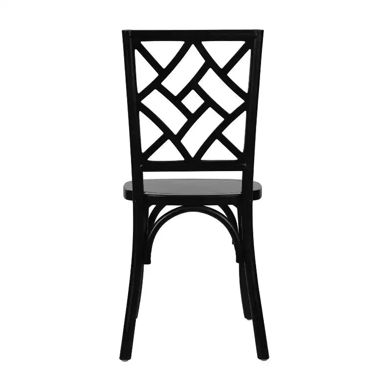 Silla de comedor de madera maciza negra/nogal americano/blanca, apilable, para 1 persona