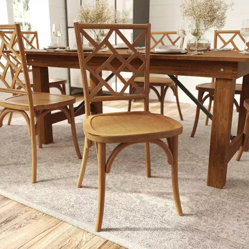 Silla de comedor de madera maciza negra/nogal americano/blanca, apilable, para 1 persona