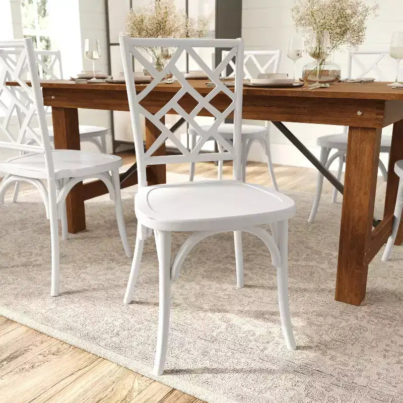 Silla de comedor de madera maciza negra/nogal americano/blanca, apilable, para 1 persona