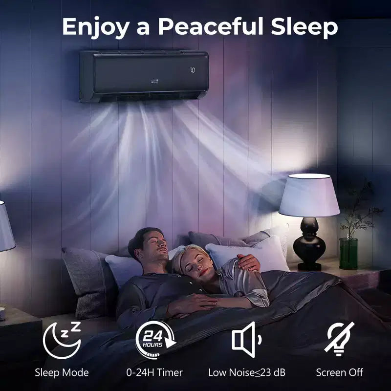 Climatiseur et Chauffage Mini Split Wi-Fi 24000 BTU avec Pompe à Chaleur Costway