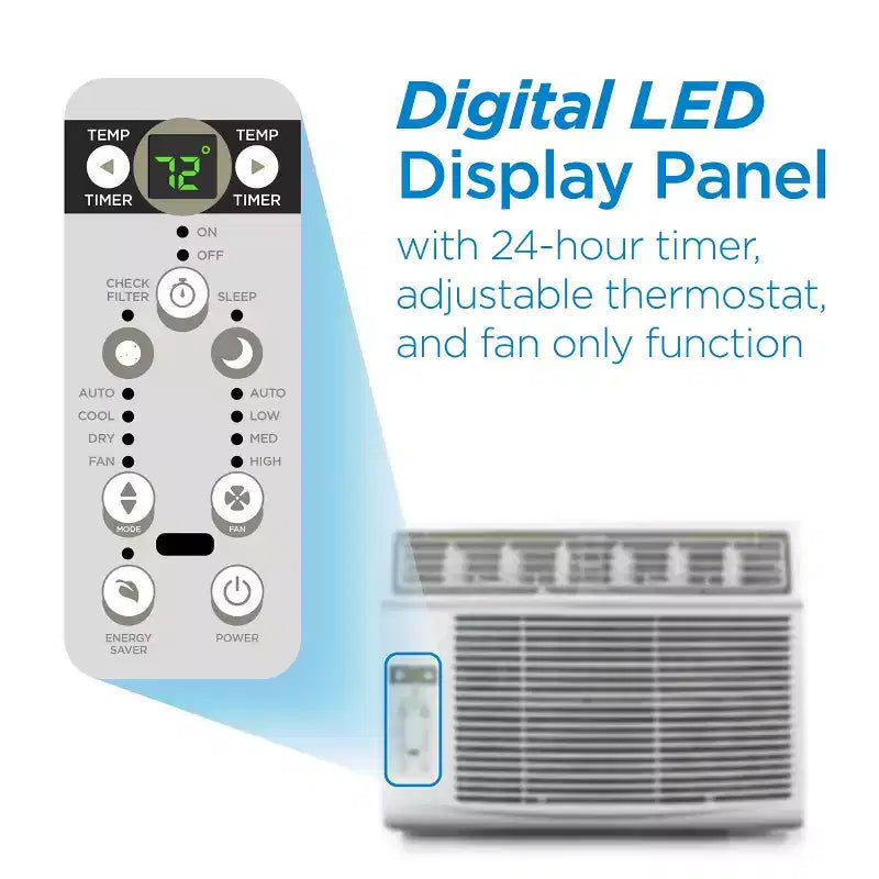 Climatiseur de fenêtre COMMERCIAL COOL CWAM145W6C avec télécommande et thermostat réglable, 14300 BTU, Blanc