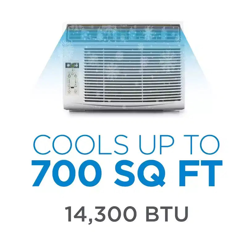 Climatiseur de fenêtre COMMERCIAL COOL CWAM145W6C avec télécommande et thermostat réglable, 14300 BTU, Blanc